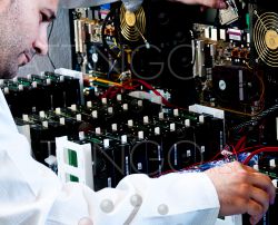 Techniker Festplatten workstation luefter nahaufnahme